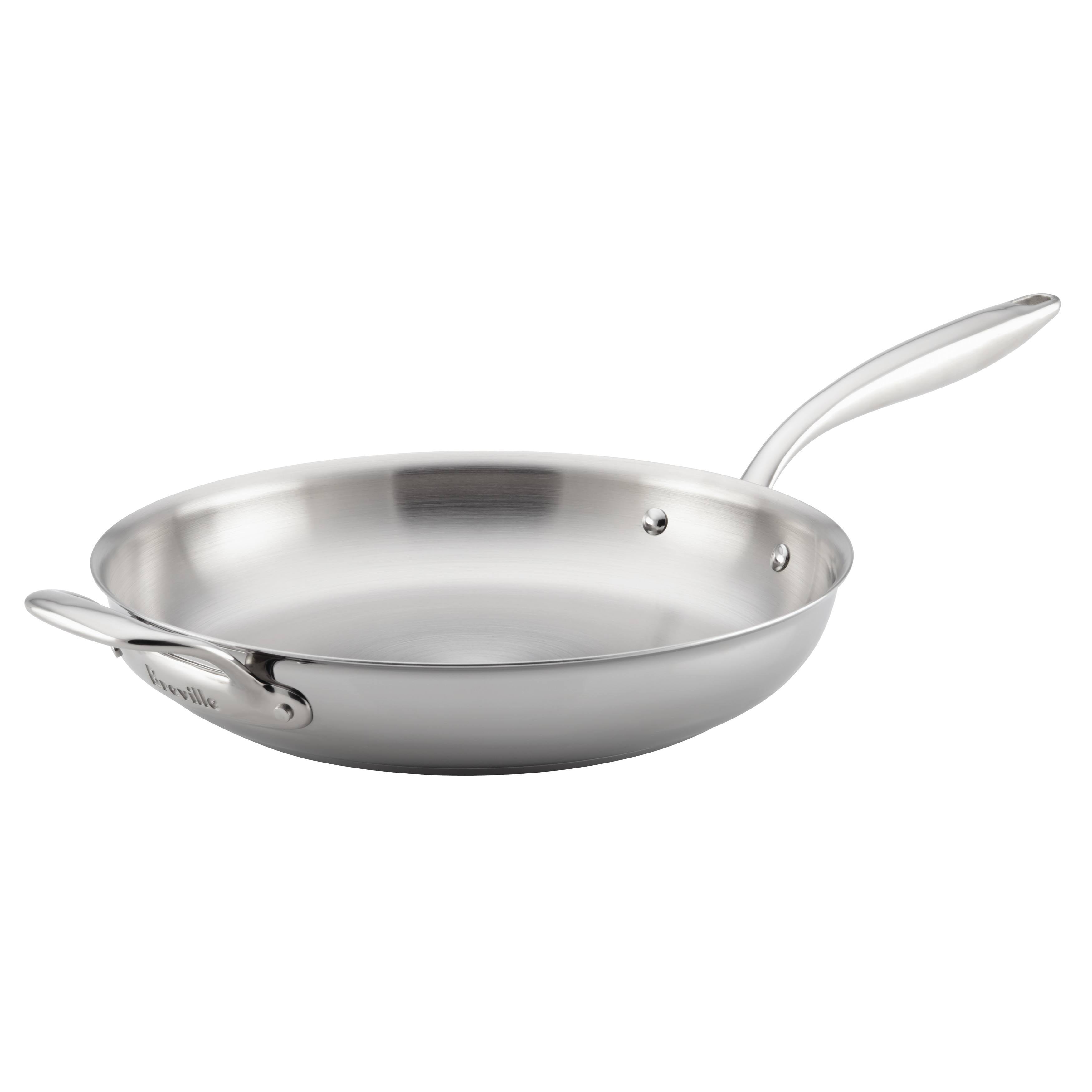 12.5x22 Clad Stainless Steel Fry Pan with Helper Handle E228781