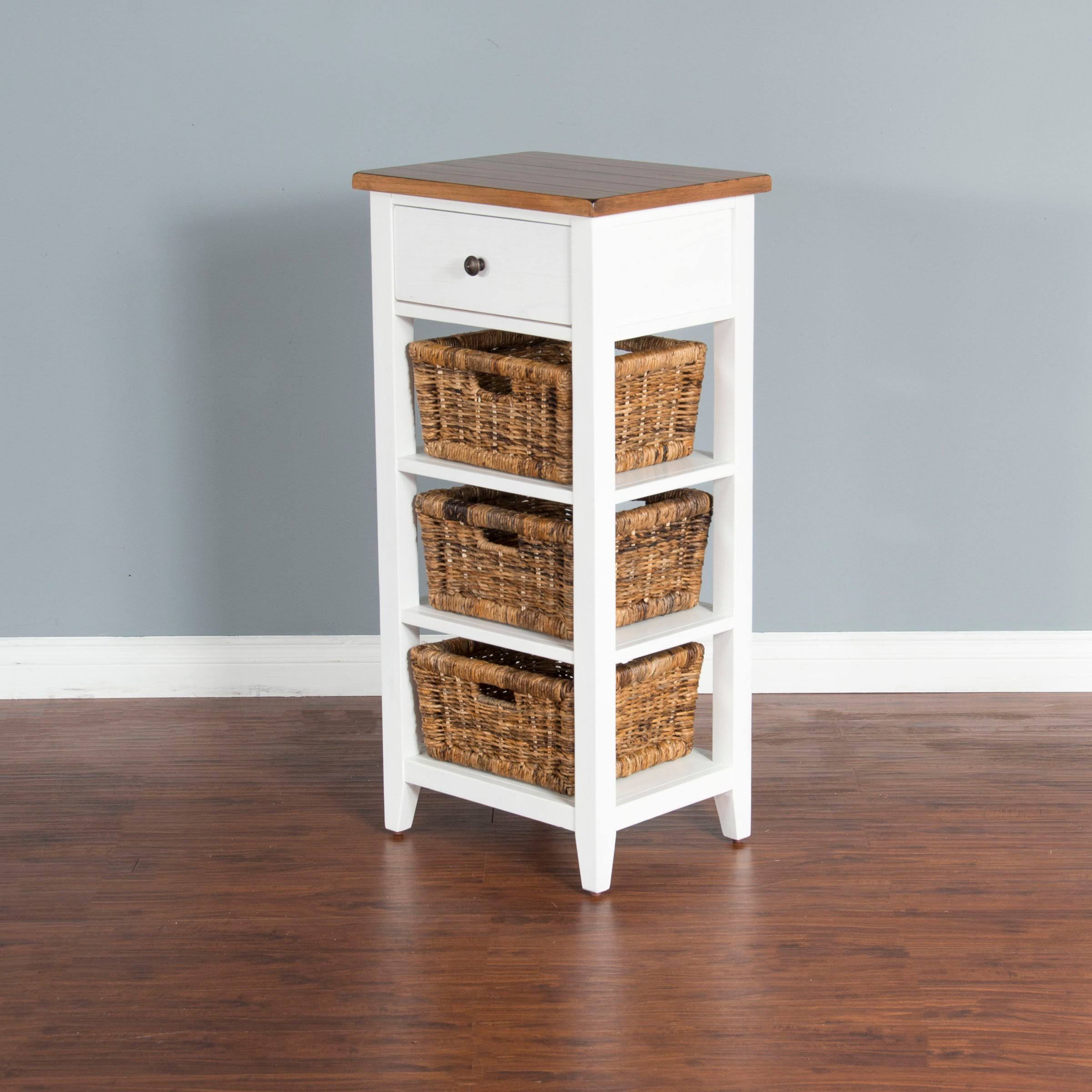 White & Natural Storage Rack H640734