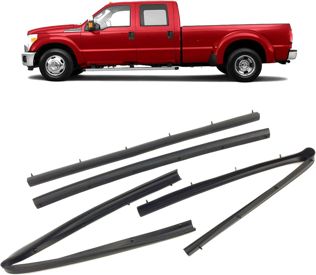 Set of 4 Front & Rear Door Window Trim Seal Rubber Weatherstrip Kit U989
