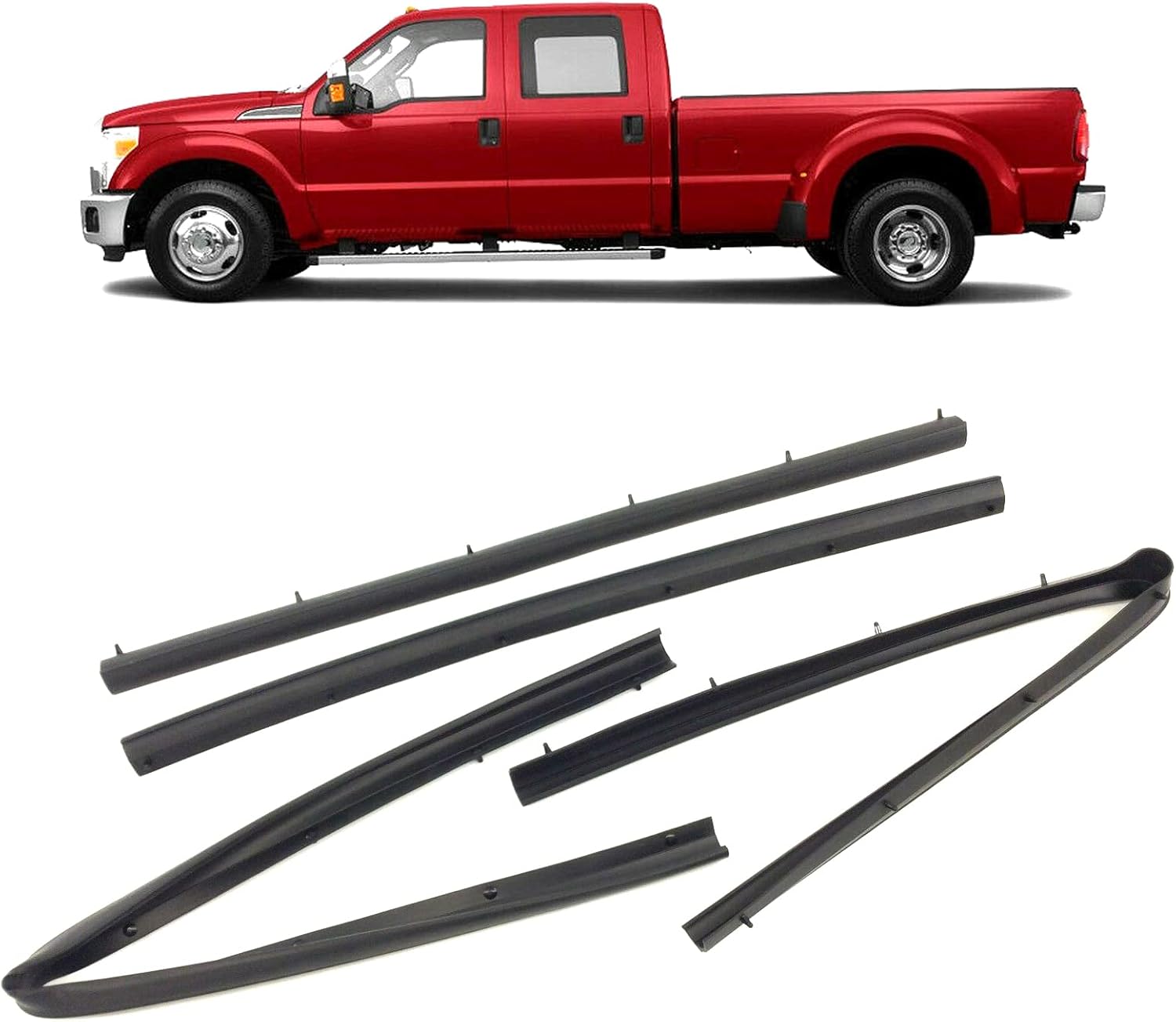 Set of 4 Front & Rear Door Window Trim Seal Rubber Weatherstrip Kit U989