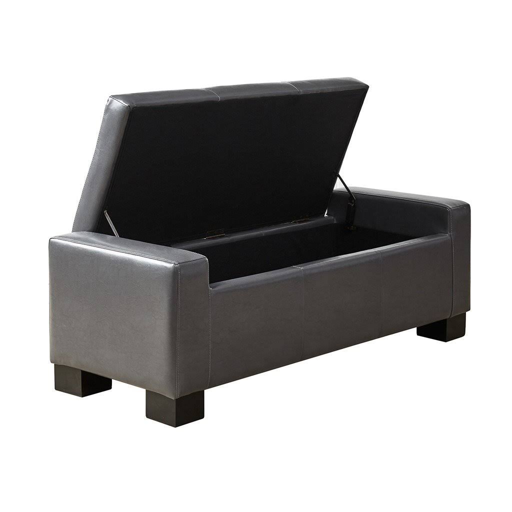 Brown Tufted Top Storage Bench I45777
