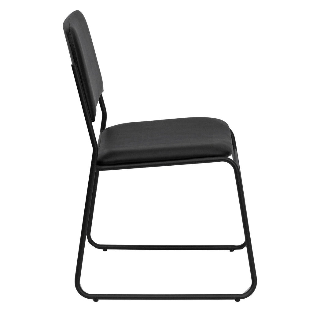 Black Stacking Chair with Sled Base V7483