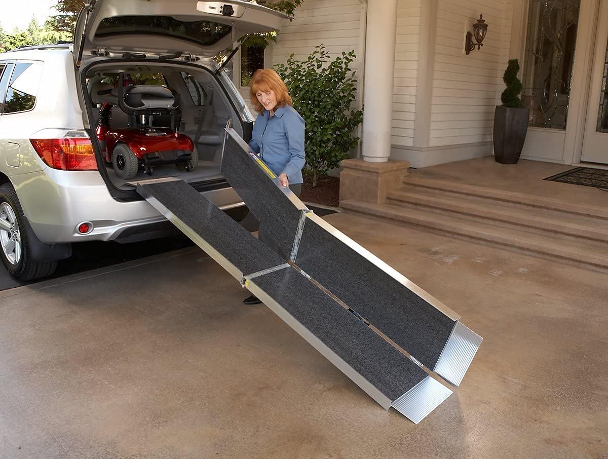 Suitcase Trifold Portable Ramp with Slip-Resistant Surface, 7 Foot B491