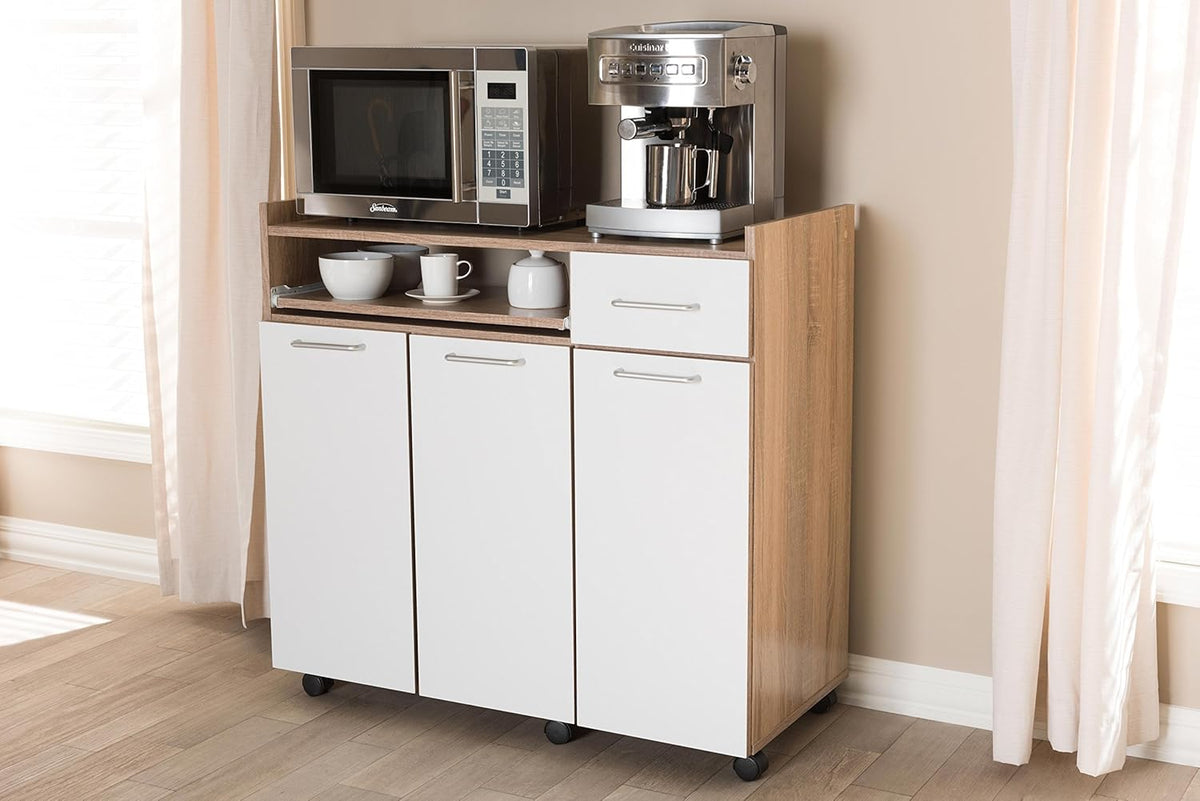 White/Oak Brown Kitchen Cabinet I7124