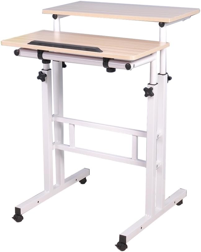 Mobile Stand Up Desk with Wheels Y9019