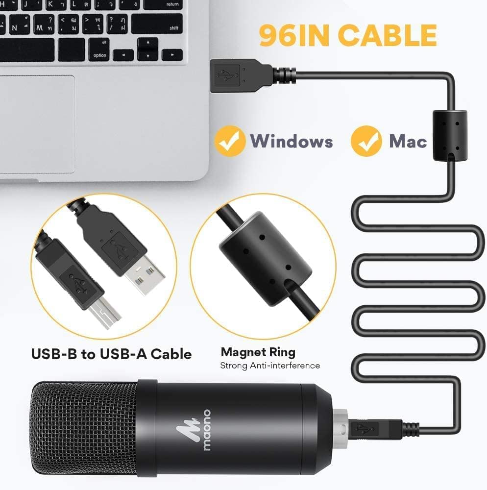 USB Condenser Microphone Kit with Aluminum Organizer Storage Case, Pack of 2 O3080