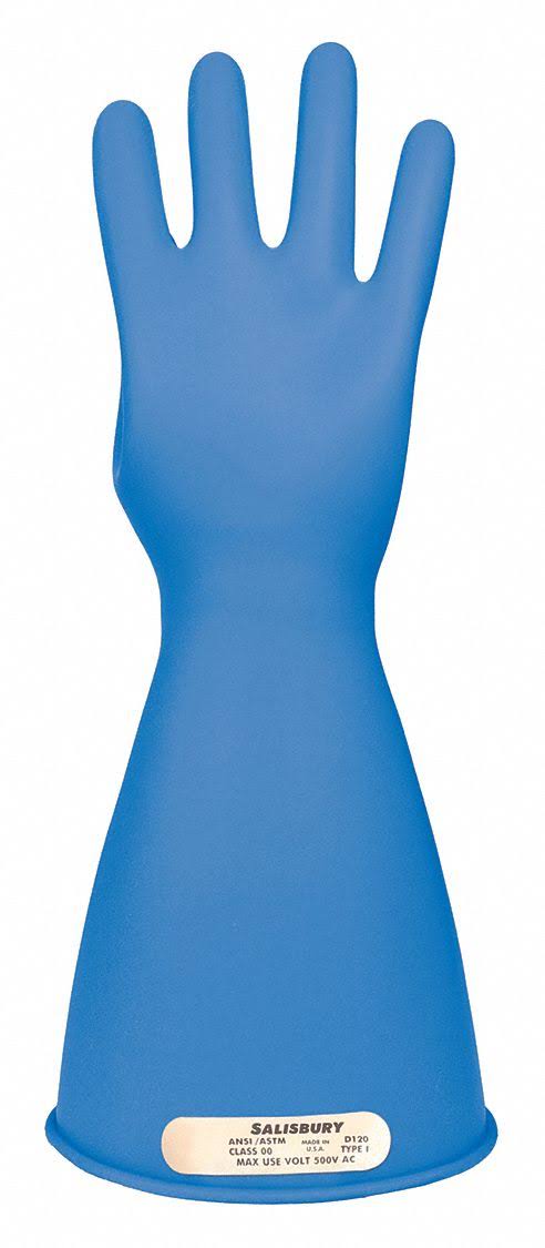 Electrical Insulating Gloves, Class 00, Blue, 500V AC / 750V dc, 1 PR V27606