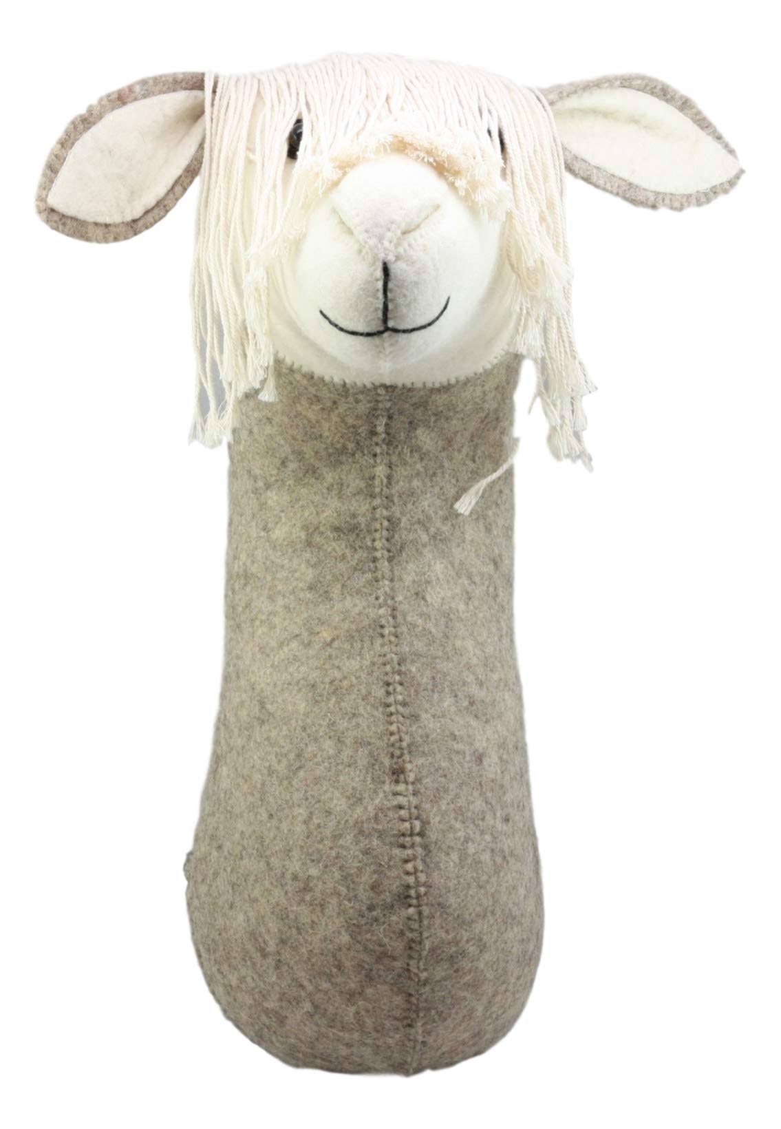 Large Handmade Organic Camelid Llama Head Wall Decor S6398