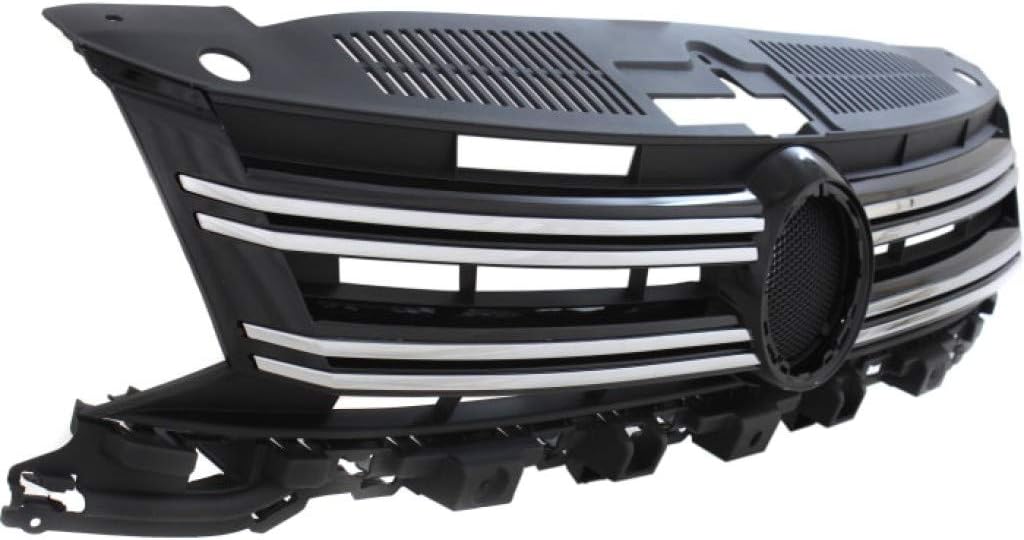 Textured Black Plastic Grille Assembly with Chrome Molding V588190