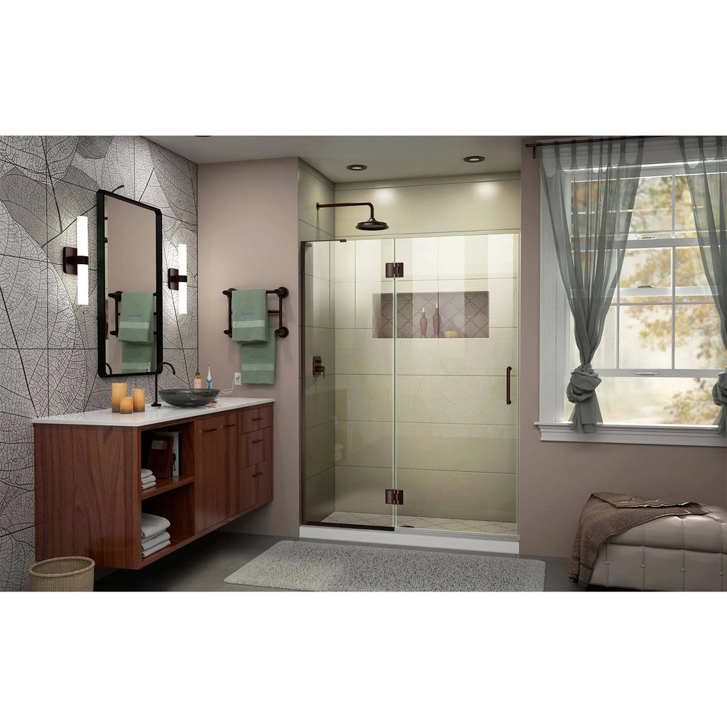 Frameless Hinged Shower Door in Oil Rubbed Bronze Z692769