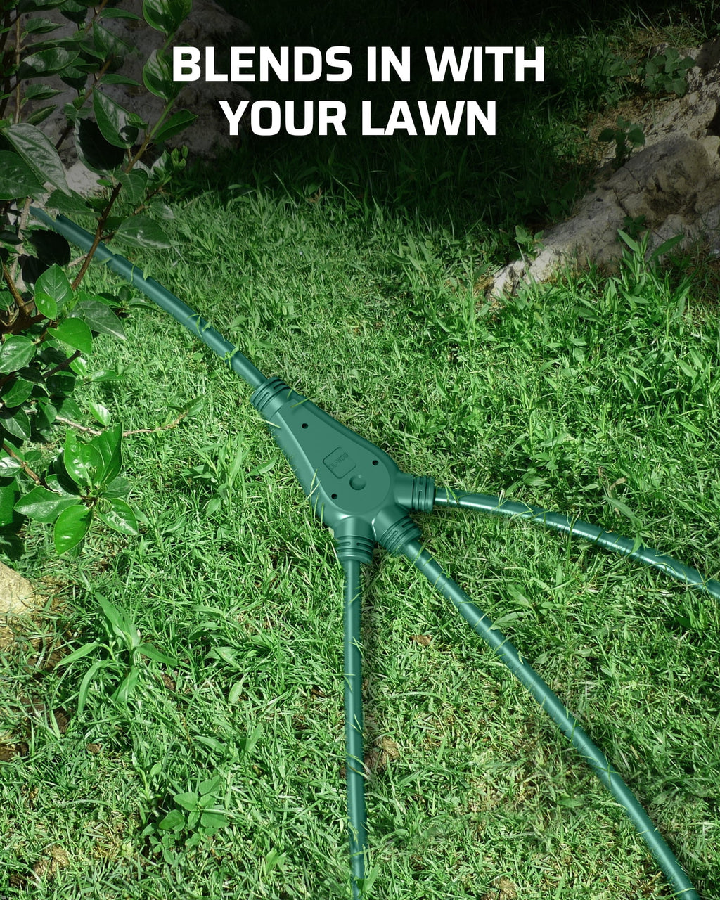 25 FT Outdoor Extension Cord with 3 Outlets, 16 AWG 3 Prong Grounded Green Power Cord C709789
