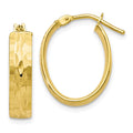 10kt Yellow Gold Polished Oval Hinged Hoop Earrings Y492
