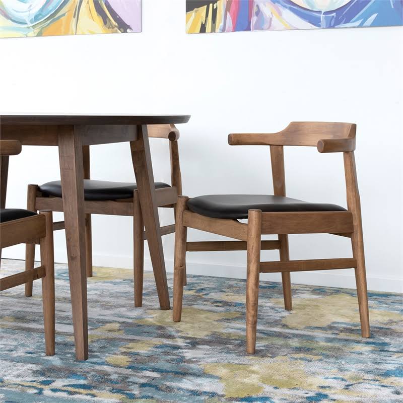 Black Faux Leather Dining Chair (Set of 2) L7880
