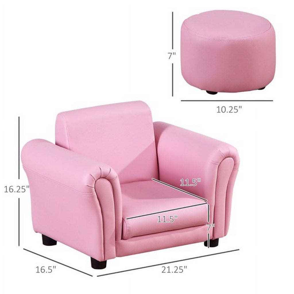 Pink Children's Feet Sofa Set with All Wood Frame Bottom Anti slip Q543