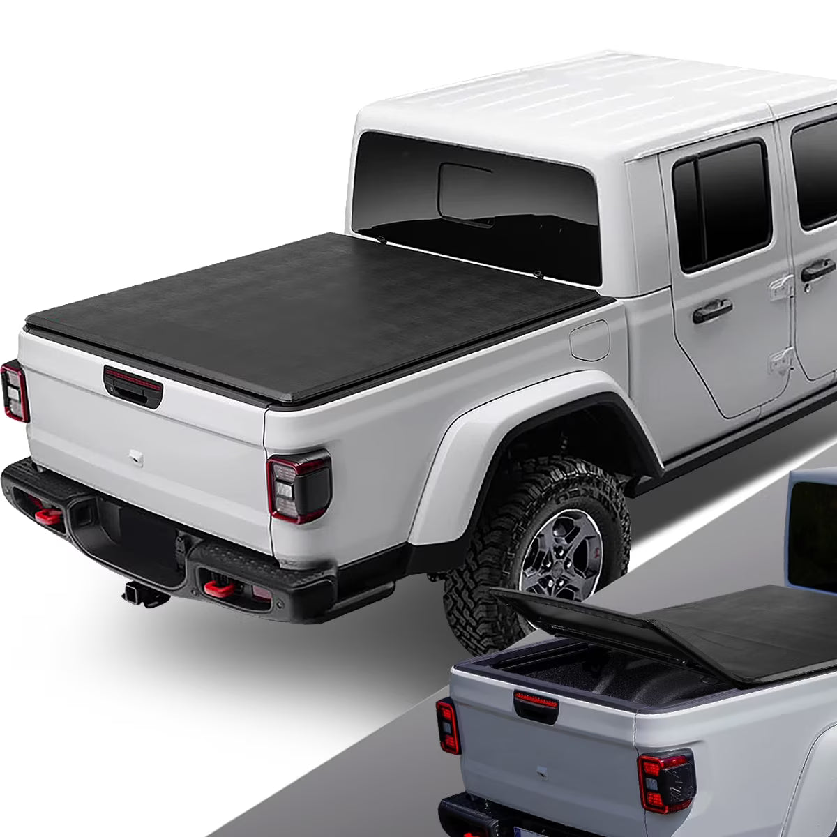 Tri-Fold Soft Tonneau Cover for Jeep Gladiator Pickup Truck Bed Z22240