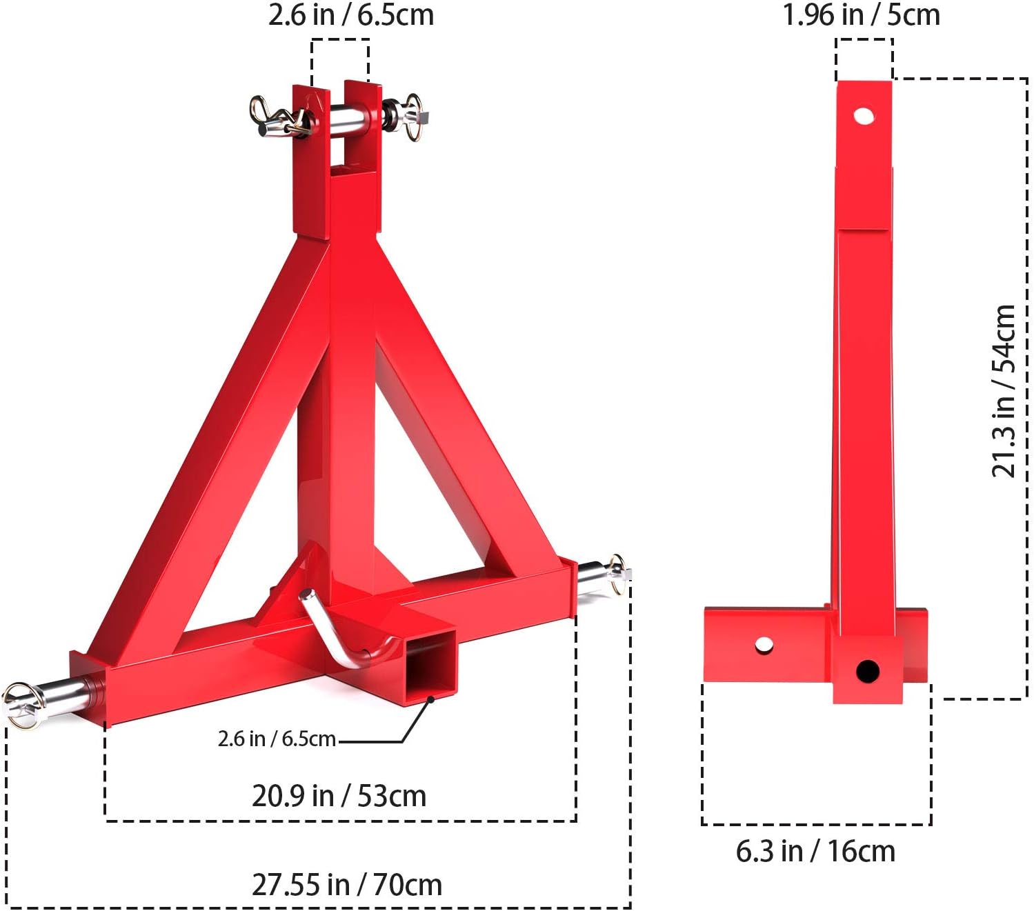 3 Point 2 Hitch Receiver Adapter Drawbar Trailer Adapter Category One Tractor Tow Pack of 2 S481