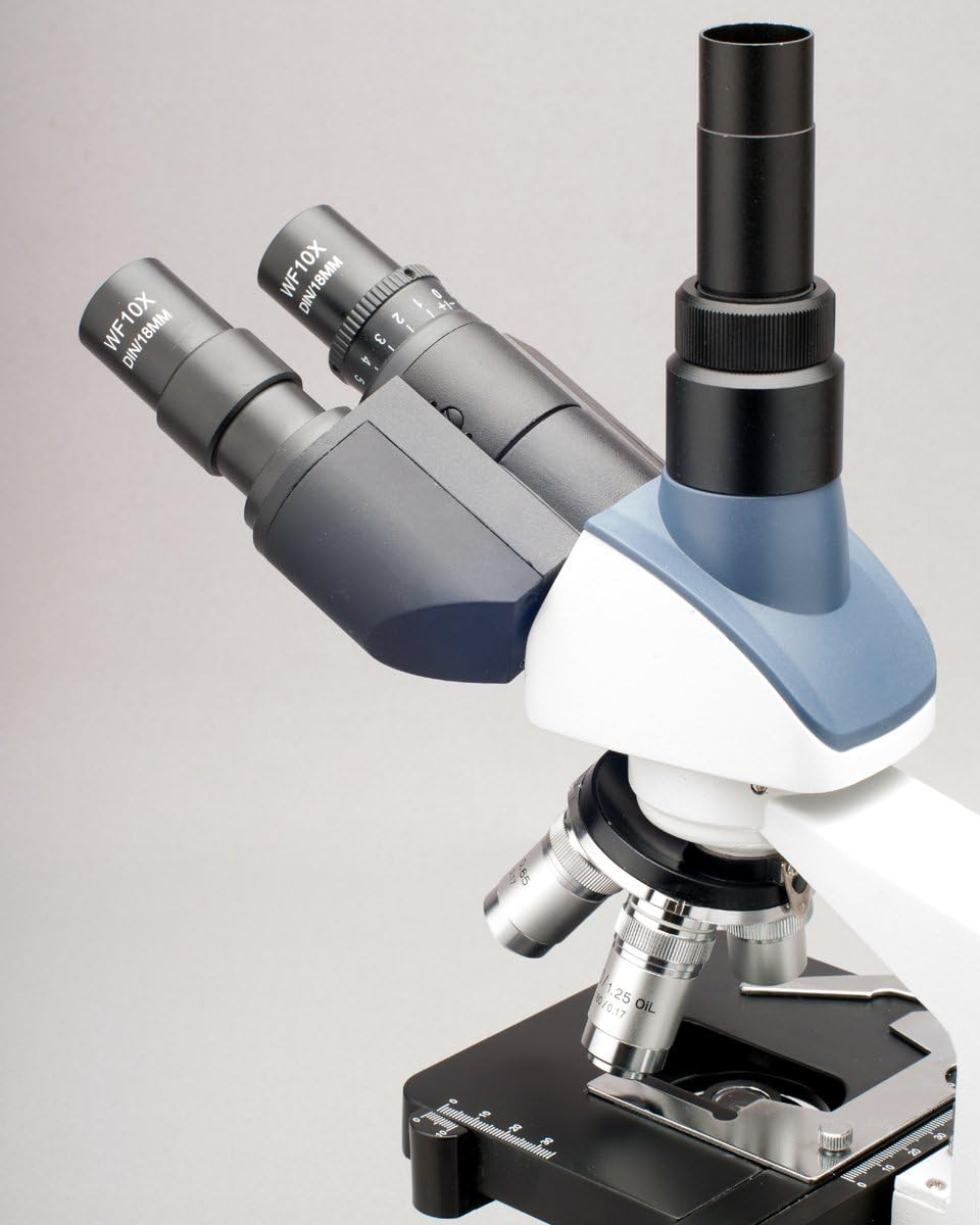 Trinocular Compound Microscope, 40X-2000X Magnification, LED Illumination E27584
