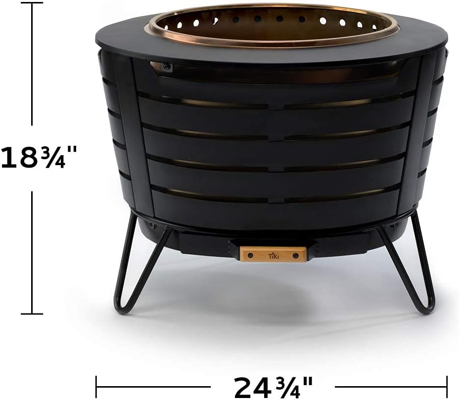 25 Inch Stainless Steel Low Smoke Fire Pit with Wood Pack and Cloth Cover Q654062