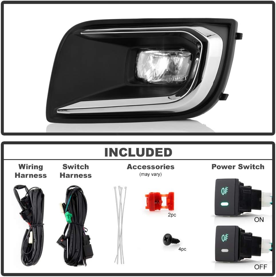 Front Bumper LED Fog Lights Driving Lamps Pair Set Assembly Left Right C681990