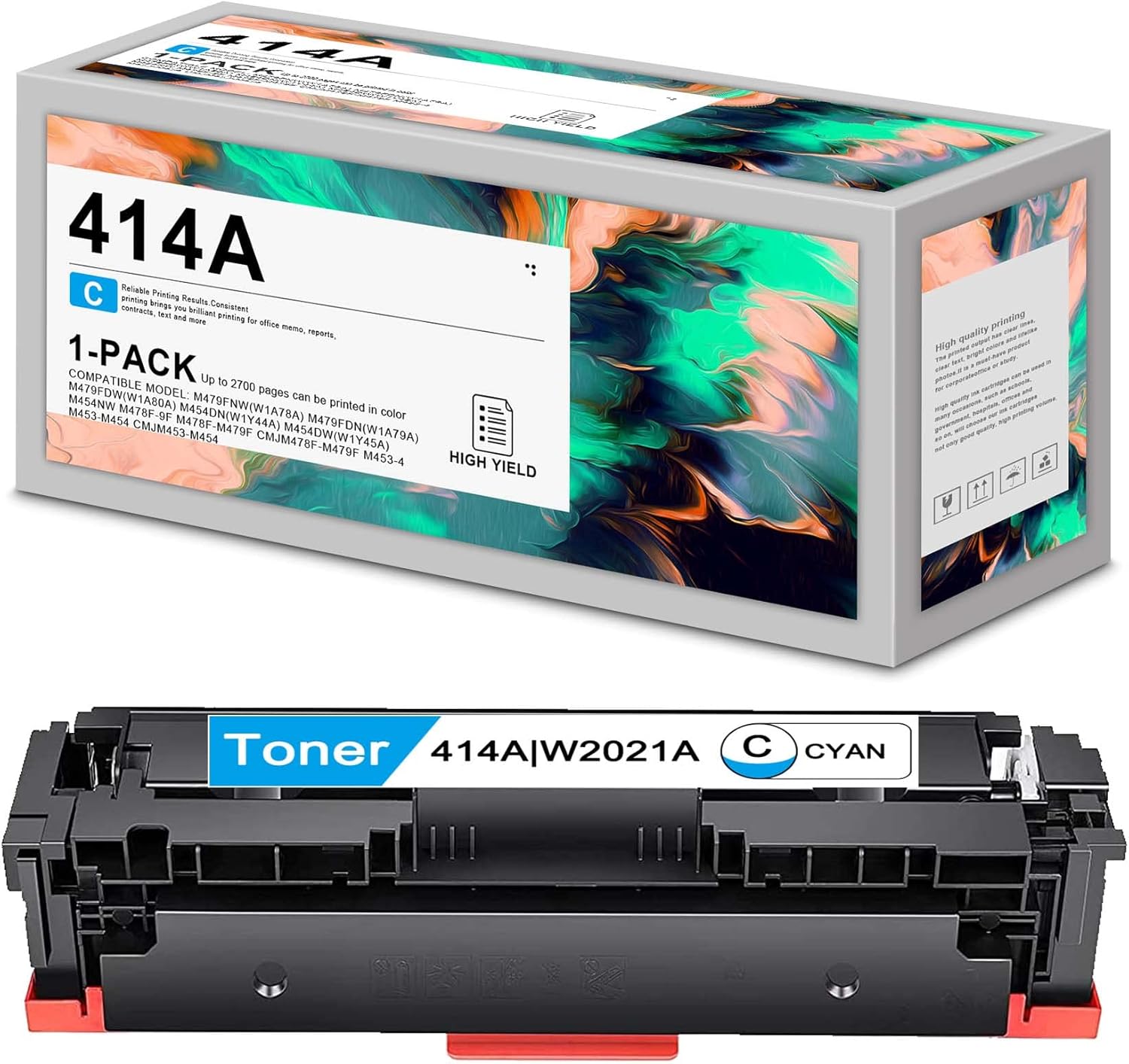 Cyan Toner Cartridge for HP M479 M454 M478 Printer (1 Pack) T2090
