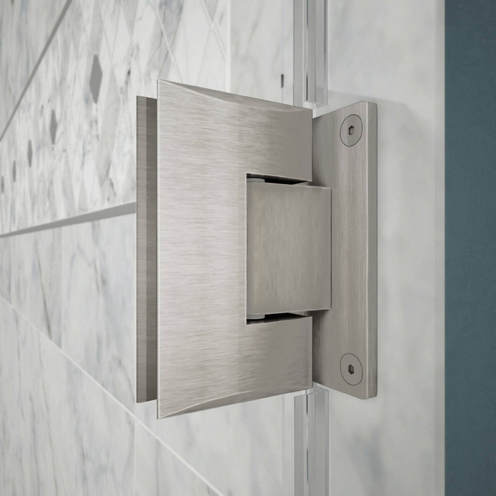 Brushed Nickel Frameless Hinged Shower Door X658341