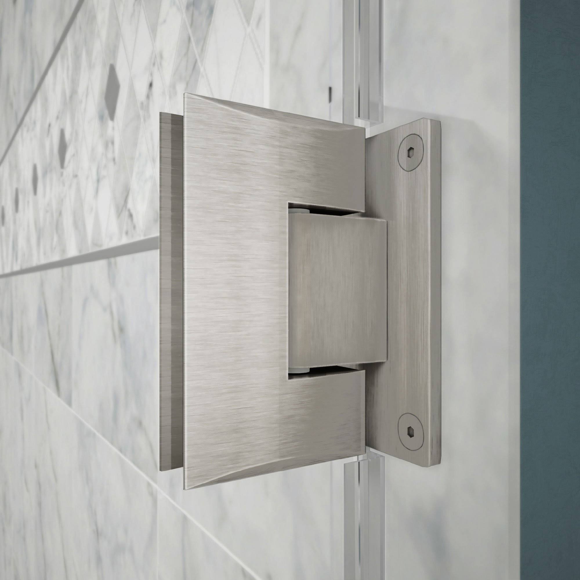 Brushed Nickel Frameless Hinged Shower Door X658341