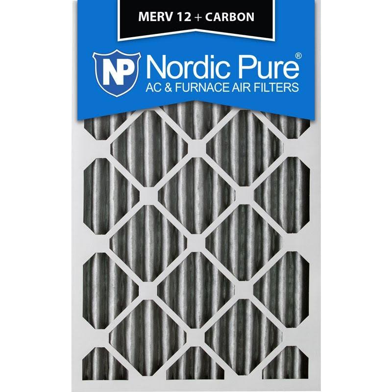 20x25x2 MERV 12 Pleated Carbon Air Filters 12 Pack G272