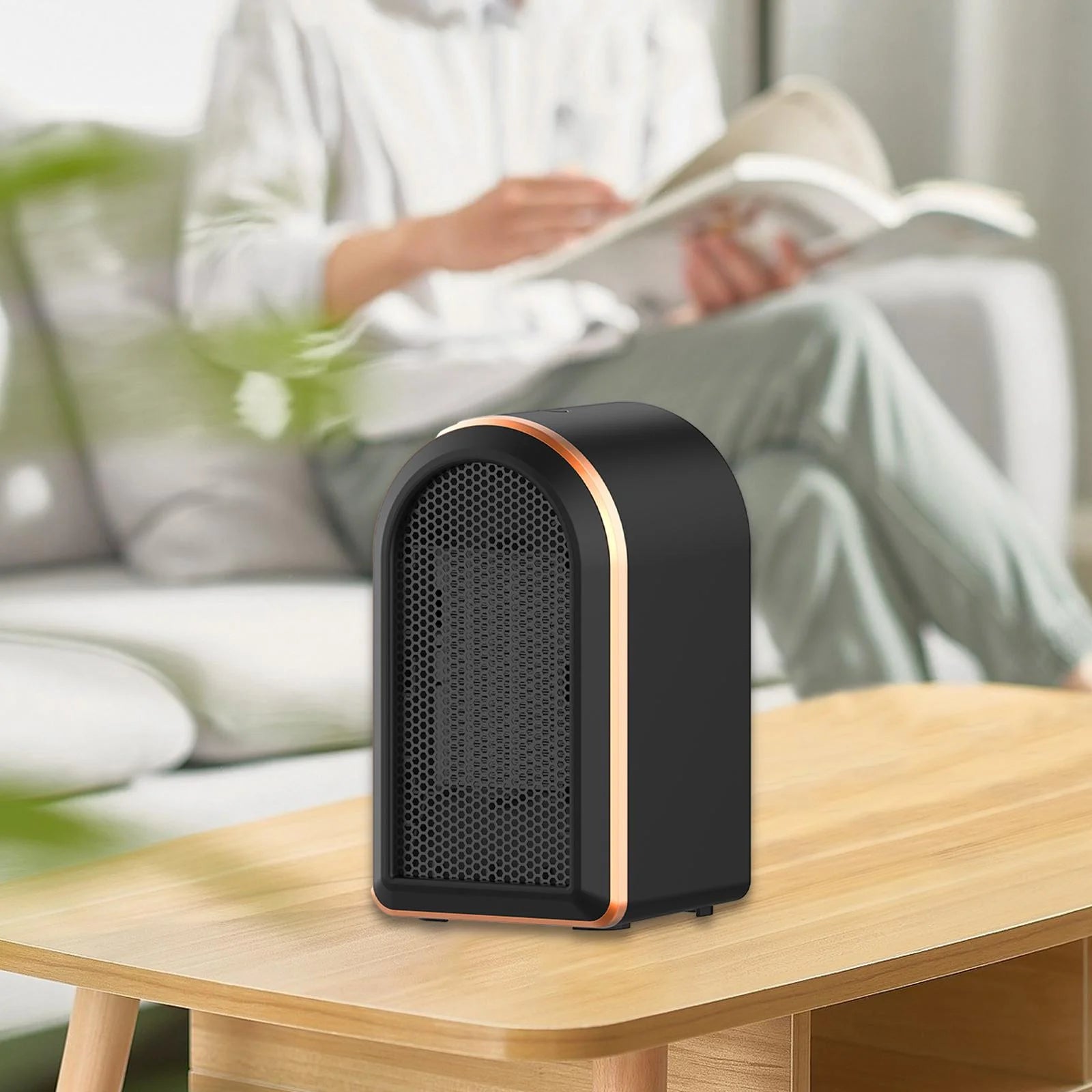 Black Mini Space Heater Fan J2800