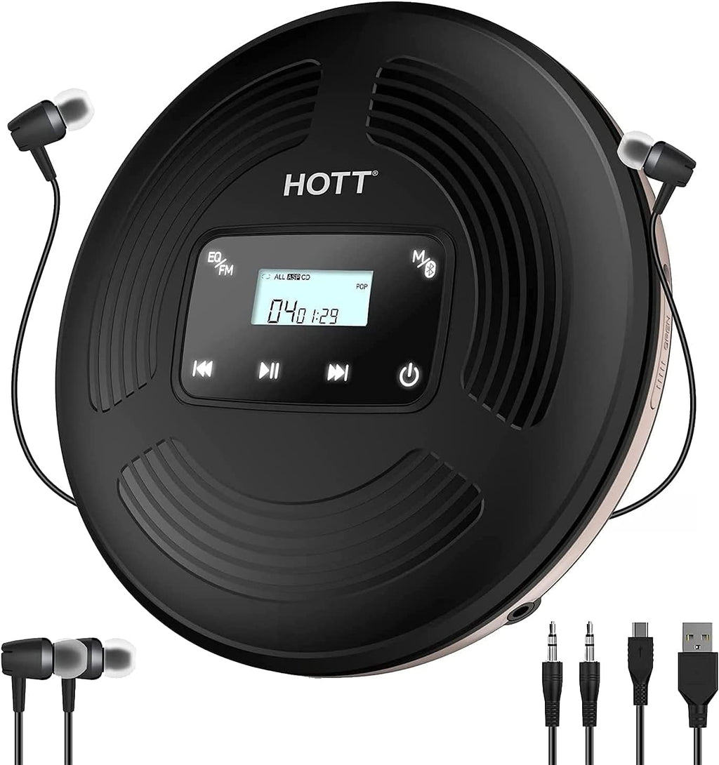 Black Portable CD Player with Bluetooth L7153