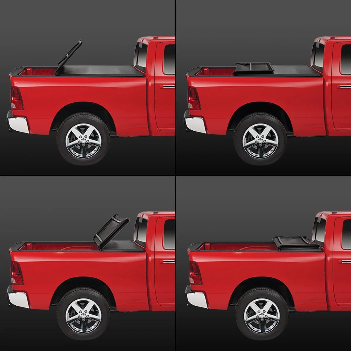 Tri-Fold Soft Tonneau Cover for Jeep Gladiator Pickup Truck Bed Z22240