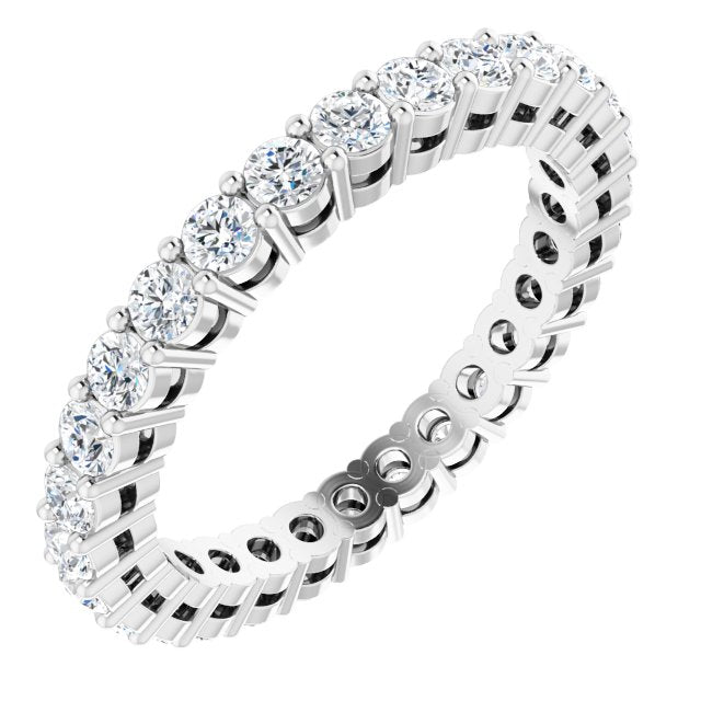 14K White 7/8 CTW Natural Diamond Eternity Band Size 5 P236893