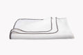 White/Charcoal Linen Tablecloth 54 in W x 54 in L Z22103