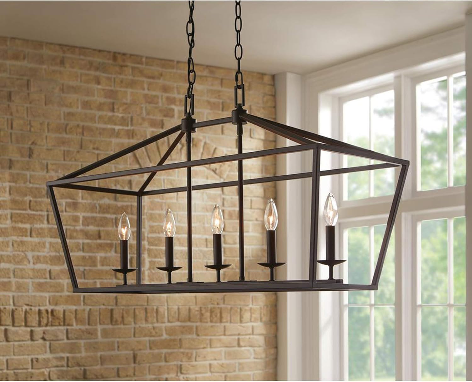 Bronze Caged Island Chandelier U619874
