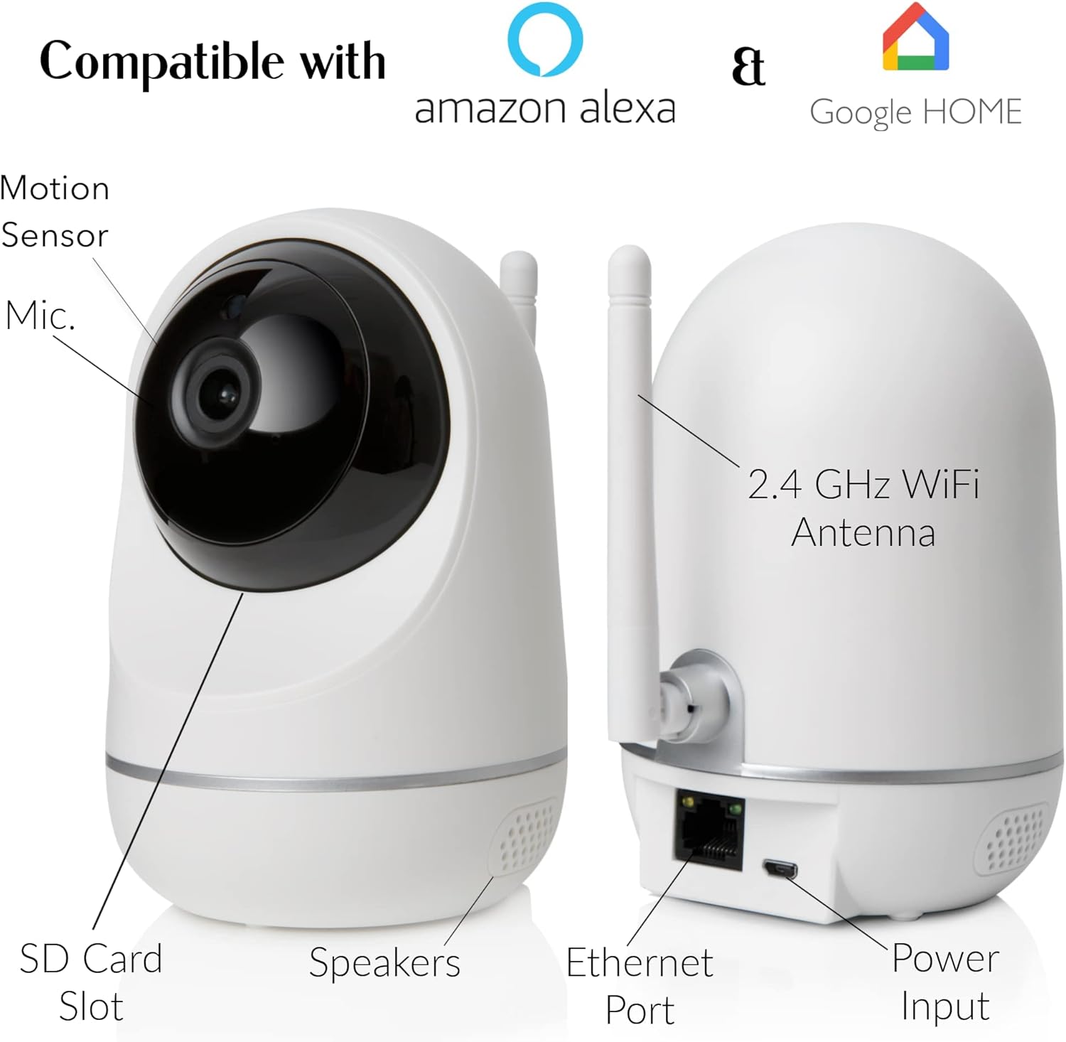 Wi-Fi Camera Pan Tilt Zoom with Audio & Video Recording, Pack of 2 I78616