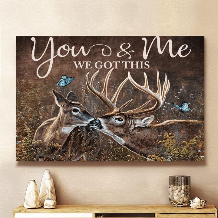 Deer Framed Canvas Poster 16x24inch Pack of 2 T10334