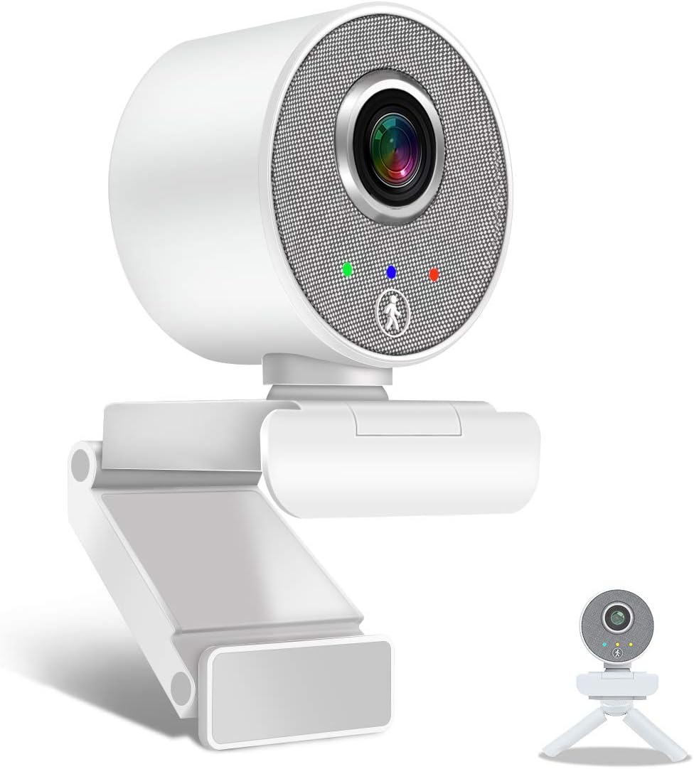 White 1080P HD USB Webcam with Microphone, Pack of 2 Z15453