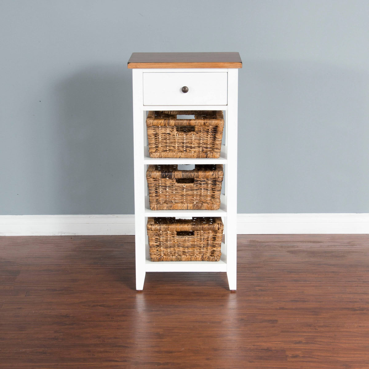 White & Natural Storage Rack H640734
