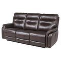 Dark Brown Leather Power Recliner Sofa B38881