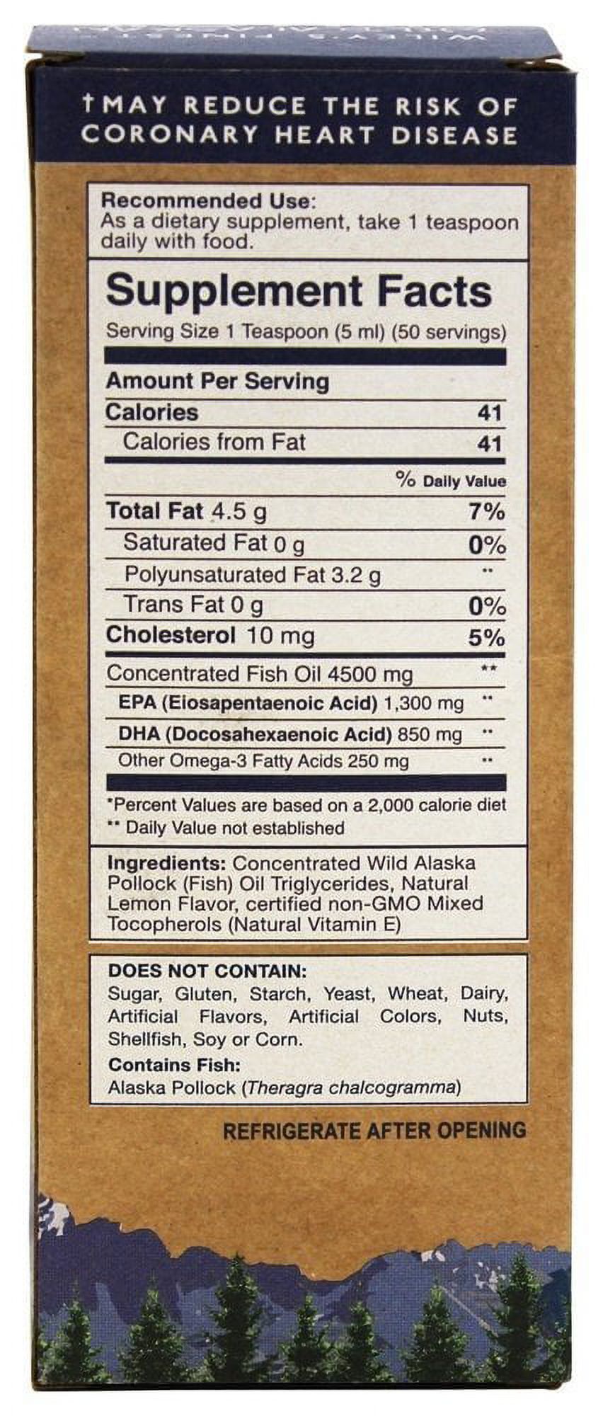Wild Alaskan Fish Oil Liquid 2150mg EPA + DHA Omega-3 Supplement 50 Servings D3807