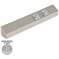 12x22 Slim Profile Angled Power Strip with 2 Single Gray Receptacles W8882