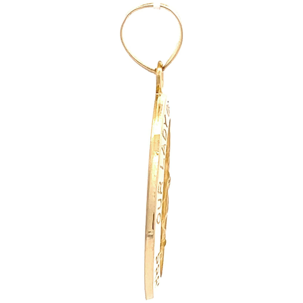 14k Yellow Gold Oval Religious Medal Pendant Y6115