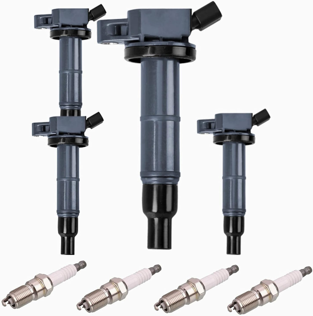 4pcs Ignition Coil Pack + Spark Plugs for 2.4L L4 F587441