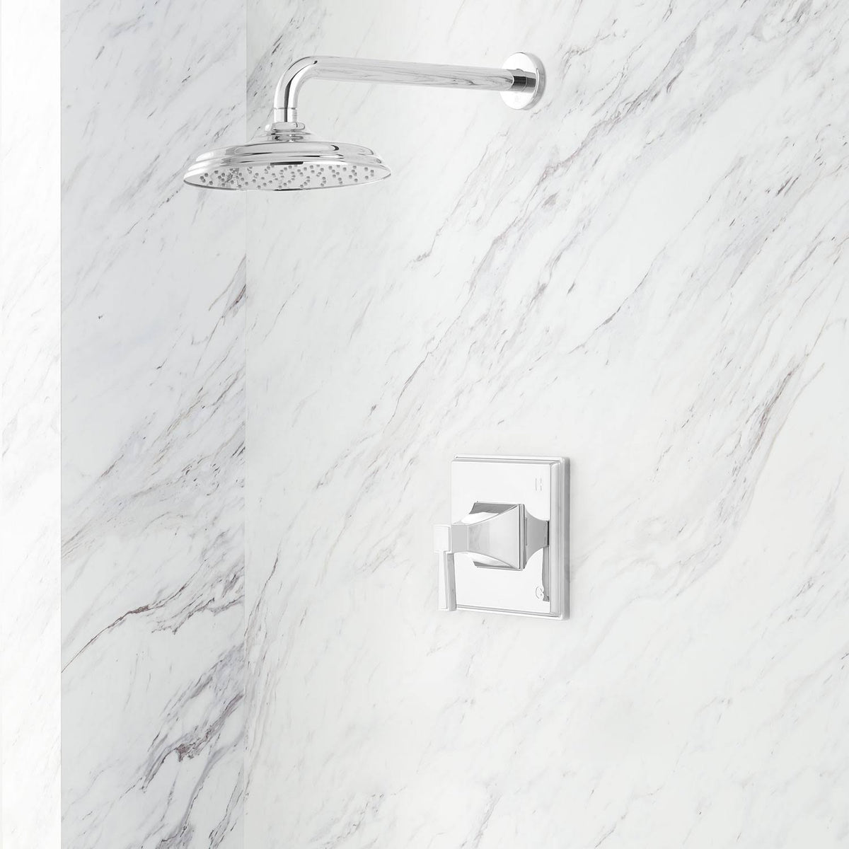 Chrome Pressure Balance Shower Set Trim with Lever Handle Q25669