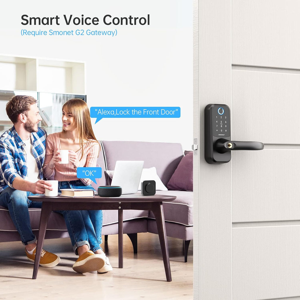 Fingerprint Door Lock with Keypad, Keyless Entry Door Lock with Handle Y35651