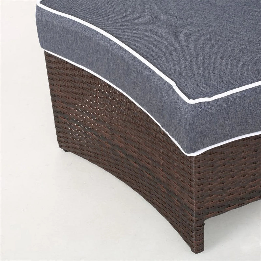 Navy Blue 4 Piece Outdoor Wicker Sectional Sofa Set X790