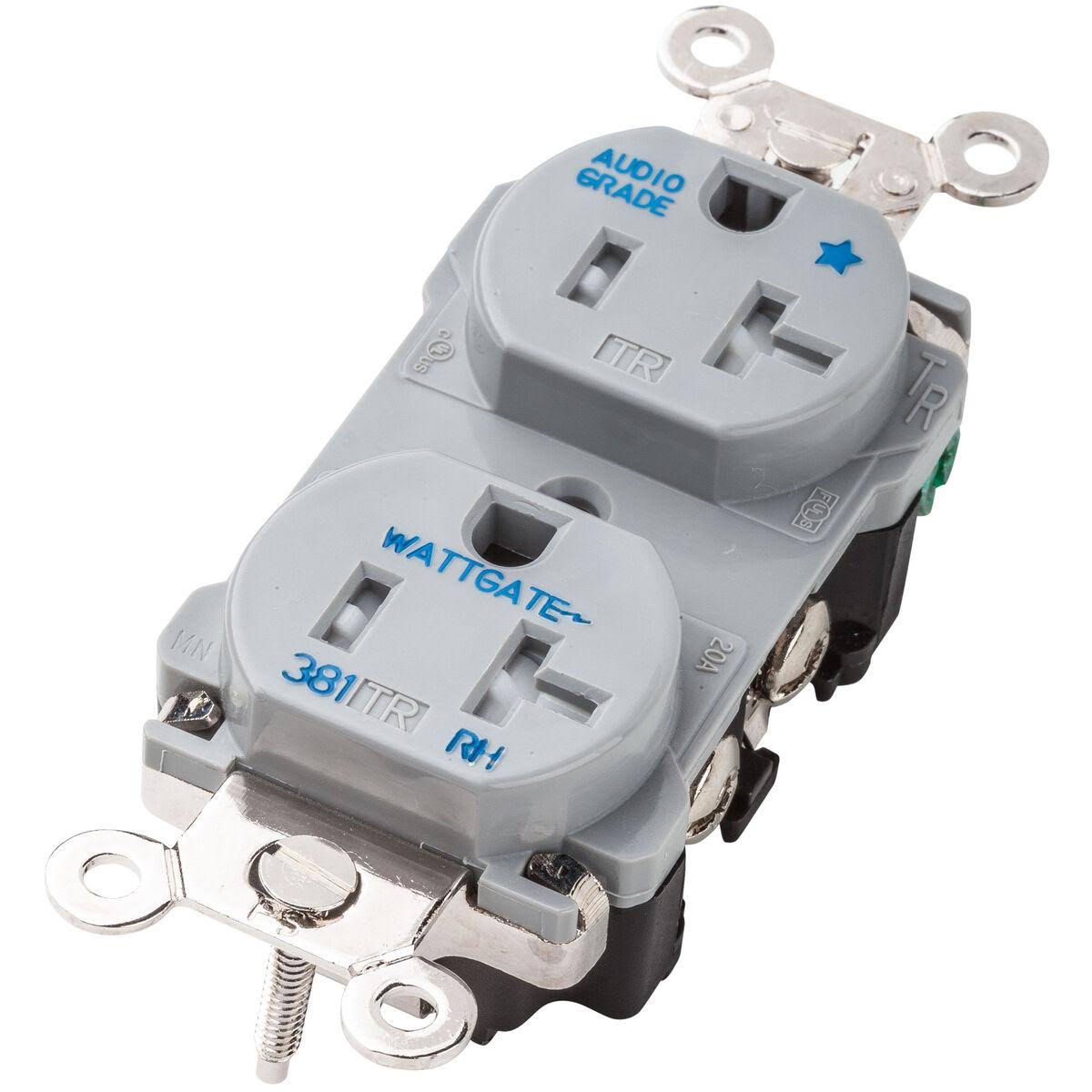 Grey Rhodium Plated AC Receptacle Outlet P631652