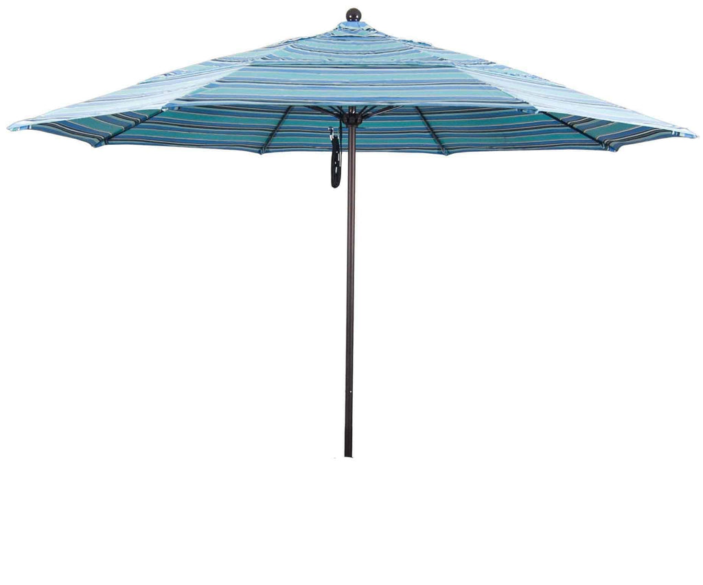 11 ft. Fiberglass Double Vent Market Umbrella - Bronze - Sunbrella Wheat, Beige Y306