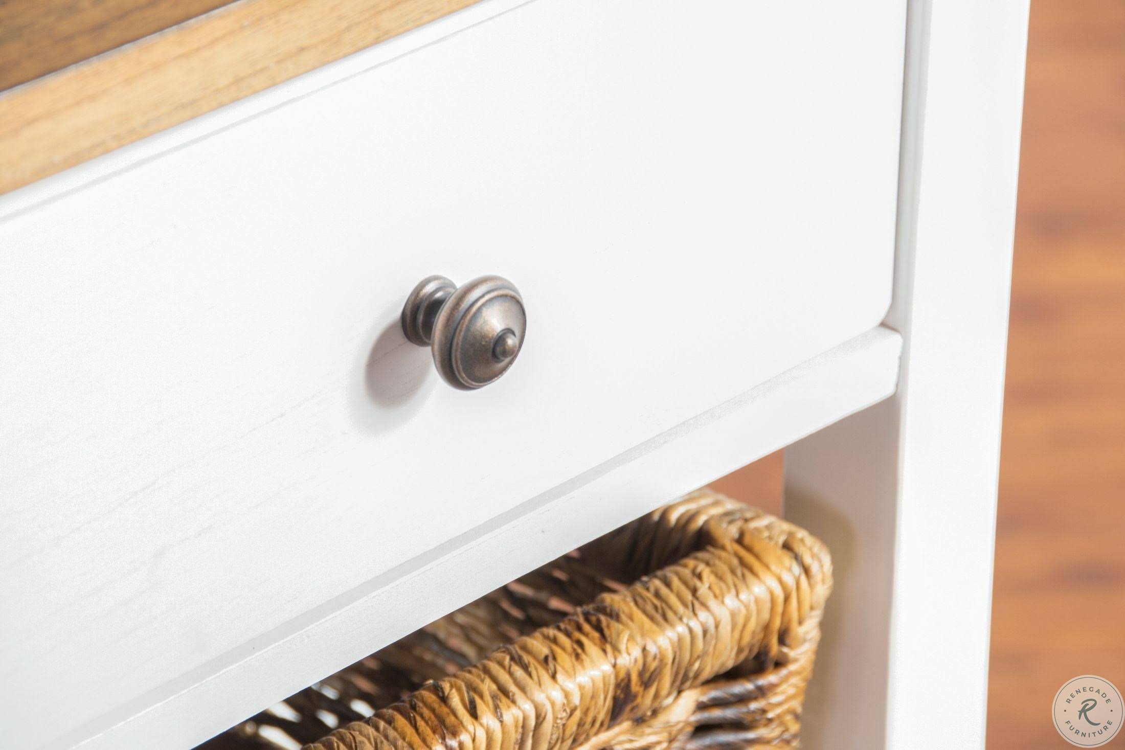 White & Natural Storage Rack H640734