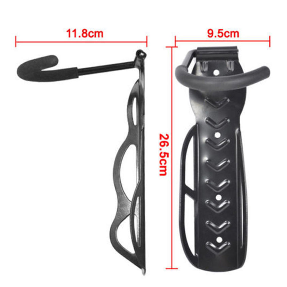 2pcs Black Heavy Duty Bike Wall Mounted Hooks F3098