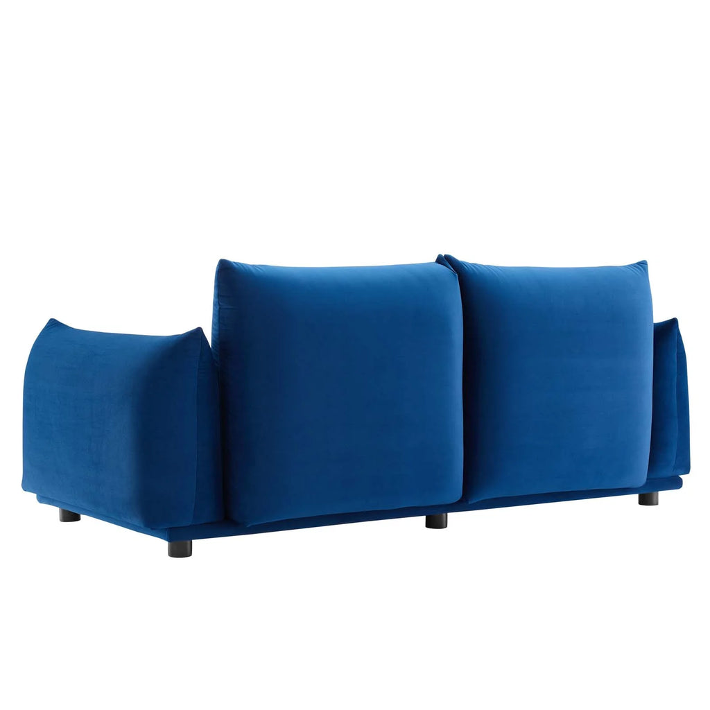 Blue Navy Velvet Loveseat Sofa C353154